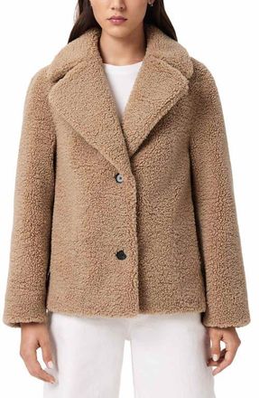 AllSaints Eddie Teddy Jacket in Caramel Brown at Nordstrom, Size X-Small
