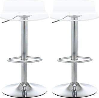 HOMCOM Set 2 Sgabelli Alti Girevoli Altezza Regolabile Acrilico Trasparente - Homcom