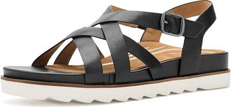 Aetrex Carmen Platform Sandals Womens Dress Sandals Black : EU 41 (US Womens 10-10.5) M (B), Leather