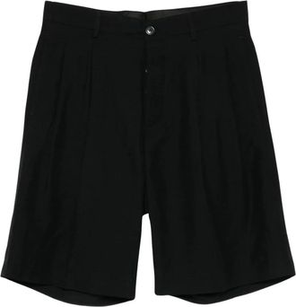 Laneus Korte Broeken, Heren, Zwart, S, Leer, Gekreukte short