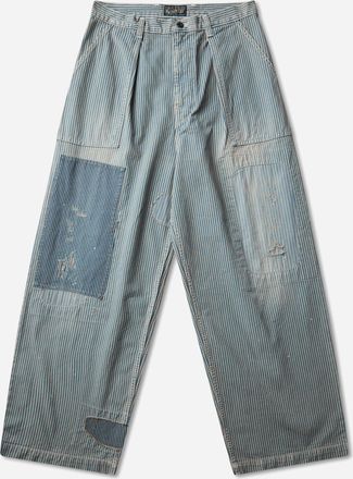KAPITAL Men s Liberty Hickoree Fatigue Baggy Pants (Rushfiled Remake) Hickory Stripes