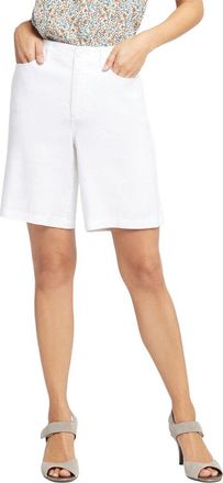 NYDJ Nydj White Linen-Blend Bermuda Short Jean