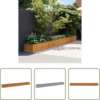 vidaXL Fioriera da giardino - Letto rialzato da giardino 482x50x36 cm in acciaio Corten