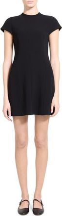 Theory Raglan Mock Neck Shift Minidress in Black - 001 at Nordstrom, Size 10