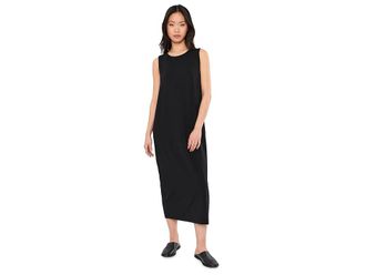 Eileen Fisher Stretch Jersey Knit Oval Dress Womens Dress Black : SM, Lyocell/Spandex/Tencel