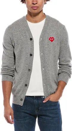 Comme Des Gar&ccedil;ons Comme Des Garcons Play Knit Wool V-Neck Cardigan