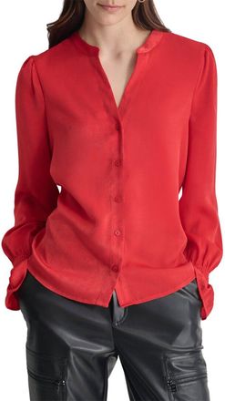 DKNY Dkny Split Neck Top
