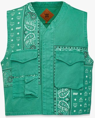 MCM Mcm X Kasina Bandana Monogram Gilet In Oxford Cotton
