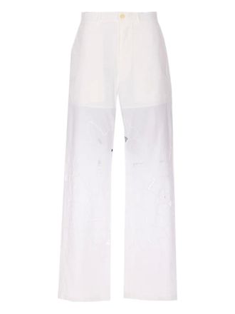 Marine Serre cotton trousers - White