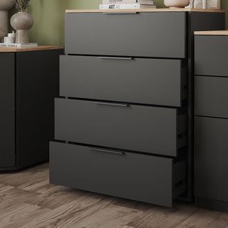 Vicco Aparador Betti, Antracita, 120 X 83.6 Cm Con 4 Cajones