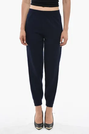 Stella McCartney Pantaloni in Misto Cashmere con Banda Laterale Traforata Stella McCartney