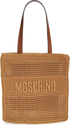 Moschino Logo Woven Shopper Tote in Hide at Nordstrom