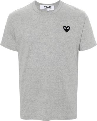 Comme Des Gar&ccedil;ons Grey Crew Neck Heart Patch T-shirt