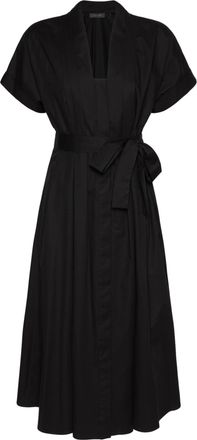 Elena Miro Knee-Length Black A-Line Wrap Dress