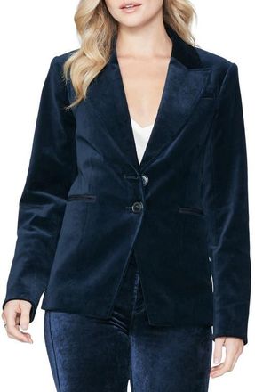 Paige Chelsee Stretch Velvet Blazer in Deep Navy at Nordstrom, Size Small