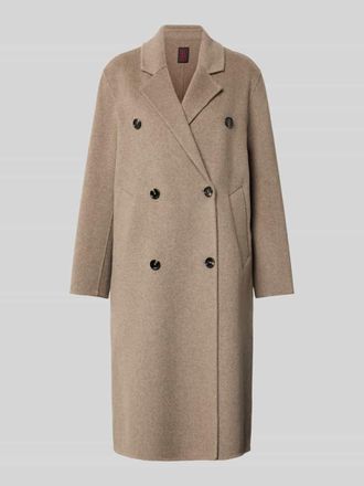 Stefanel Mantel mit Reverskragen und Eingrifftaschen in Beige Melange, Gr&ouml;&szlig;e M