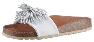 Verbenas Pantolette VERBENAS Reina Ecobrush, Damen, Gr. 36, weiss (wei&szlig;), Nappaleder, Schuhe Pantolette, Sommerschuh, Schlappen, Strandschuh f&uuml;r den Sommer