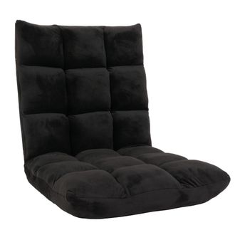 Hhg Sill&oacute;n De Suelo Hhg 904, Sill&oacute;n De Suelo Reclinable 6 Posiciones De Reclinaci&oacute;n, Estructura Robusta Terciopelo, Negro