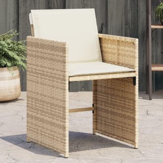 vidaXL Vidaxl - Sillas De Jard&iacute;n Con Cojines 4 Uds Rat&aacute;n Sint&eacute;tico Beige