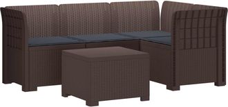 vidaXL Sof&aacute; De Jard&iacute;n Para 4 Personas Con Cojines Y Dise&ntilde;o De Rattan Vidaxl