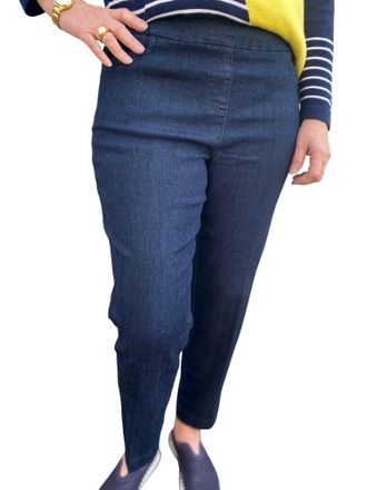 Multiples Slim Sation Denim Pants In Blue