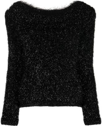 Alberta Ferretti long-sleeve knitted jumper - women - Polyamide/Polyester/Virgin Wool/Cupro - 42 - Black