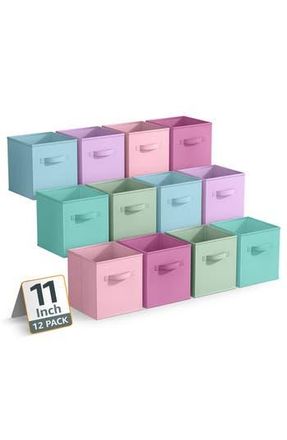 Sorbus 12-Pack Collapsible Storage Cubes in Aqua Multi/Pastel Combo at Nordstrom Rack