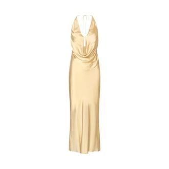 Rotate ROTATE Birger Christensen, Gowns, female, Yellow, Size: XS Maxi Dresses
