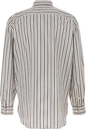 Dries Van Noten Mens Embroidered Poplin Croom Shirt White Exterior: Cotton Maglie Sweater