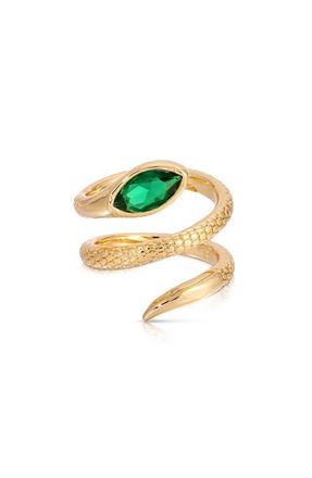 Ettika Marquise Coil Ring in Emerald at Nordstrom, Size 10