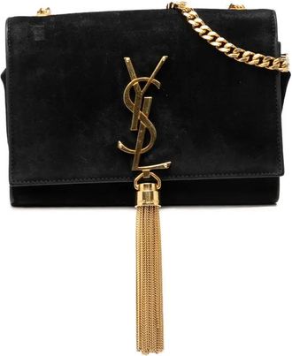 Saint Laurent 2015 Small Suede Monogram Kate Tassel crossbody bag - Nero