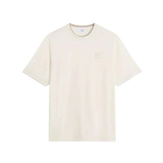 Maison Kitsun&eacute; T-Shirts, male, Beige, Size: 2XL Stamp Ringer Tee-Shirt