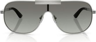 Versace 140mm Irregular Sunglasses in Silver /Grey Gradient at Nordstrom