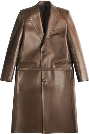 Tod's leather coat - women - Calf Leather - 42 - Brown