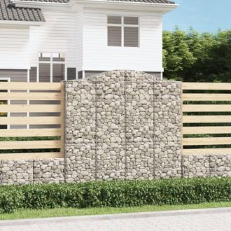Berkfield Home Arched Gabion Basket 200x50x200/220 cm Galvanised Iron in Silver