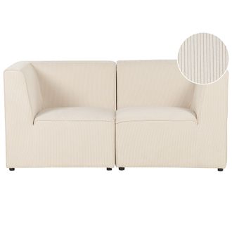 Beliani Beliani - Sof&aacute; Modular 2 Plazas Pana Dos Piezas Seccionales Esquina Moderno Beige Lemvig