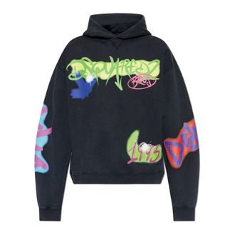 Dsquared2 Hoodies, male, Black, Size: 3XL Printed Sweatshirt