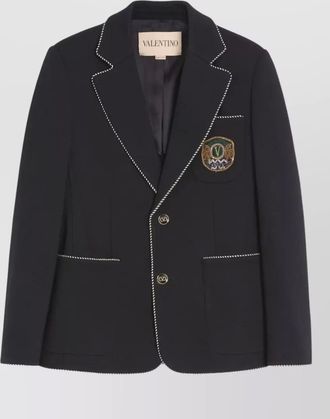 Valentino Garavani blazer with embroidered patch and buttons