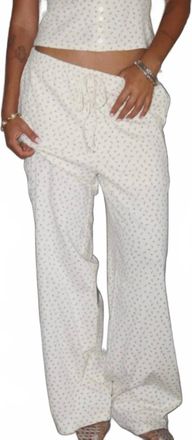 Bailey Rose Womens Floral Drawstring Pants In Cream