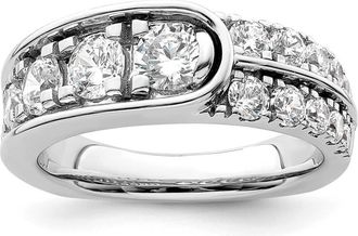 Diamond2Deal 14k White Gold Lab Grown Diamond Wedding Band Ring 1.5Ct Clarity- VS Color- G-H