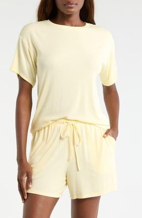 Nordstrom Moonlight Eco Easy Rib Short Pajamas in Yellow Flan at Nordstrom, Size X-Large