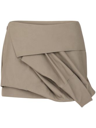 Entire studios Structured Mini Skirt with Asymmetrical Draped Overlay