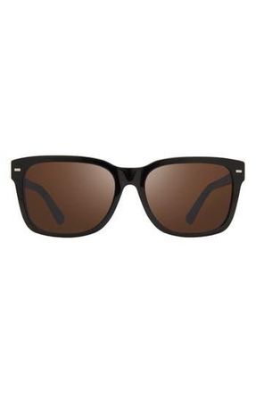 Revo Taylor 56mm Polarized Square Sunglasses in Black at Nordstrom Rack