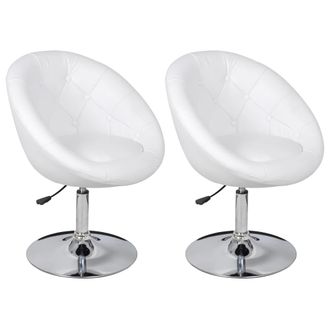 vidaXL Vidaxl - Taburetes De Cocina 2 Unidades Cuero Sint&eacute;tico Blanco