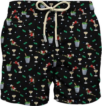 MC2 Saint Barth Badmode, Heren, Zwart, XS, Polyester, Lichtgewicht Zwembroek Middellang