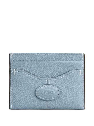 Tod's textured card holder - women - Calf Leather - One Size - Blue