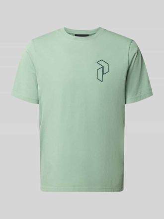 Peak Performance T-Shirt mit Label-Print und Rundhalsausschnitt in Schilf, Gr&ouml;&szlig;e XXL