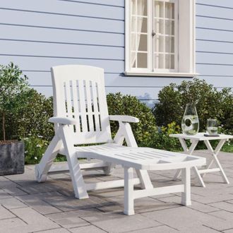 vidaXL Vidaxl - Lettino Prendisole Pieghevole con Ruote Bianco in pp