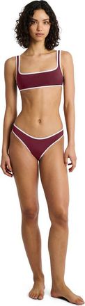 Onia Milly Bikini Brief Bottom in Dark Cherry/egret at Nordstrom, Size X-Small
