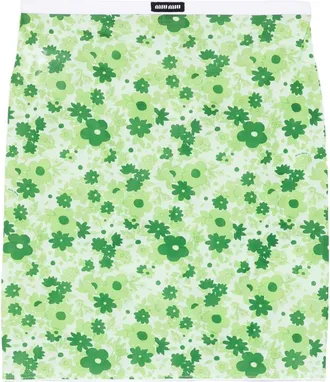 Miu Miu Floral Print Skirt